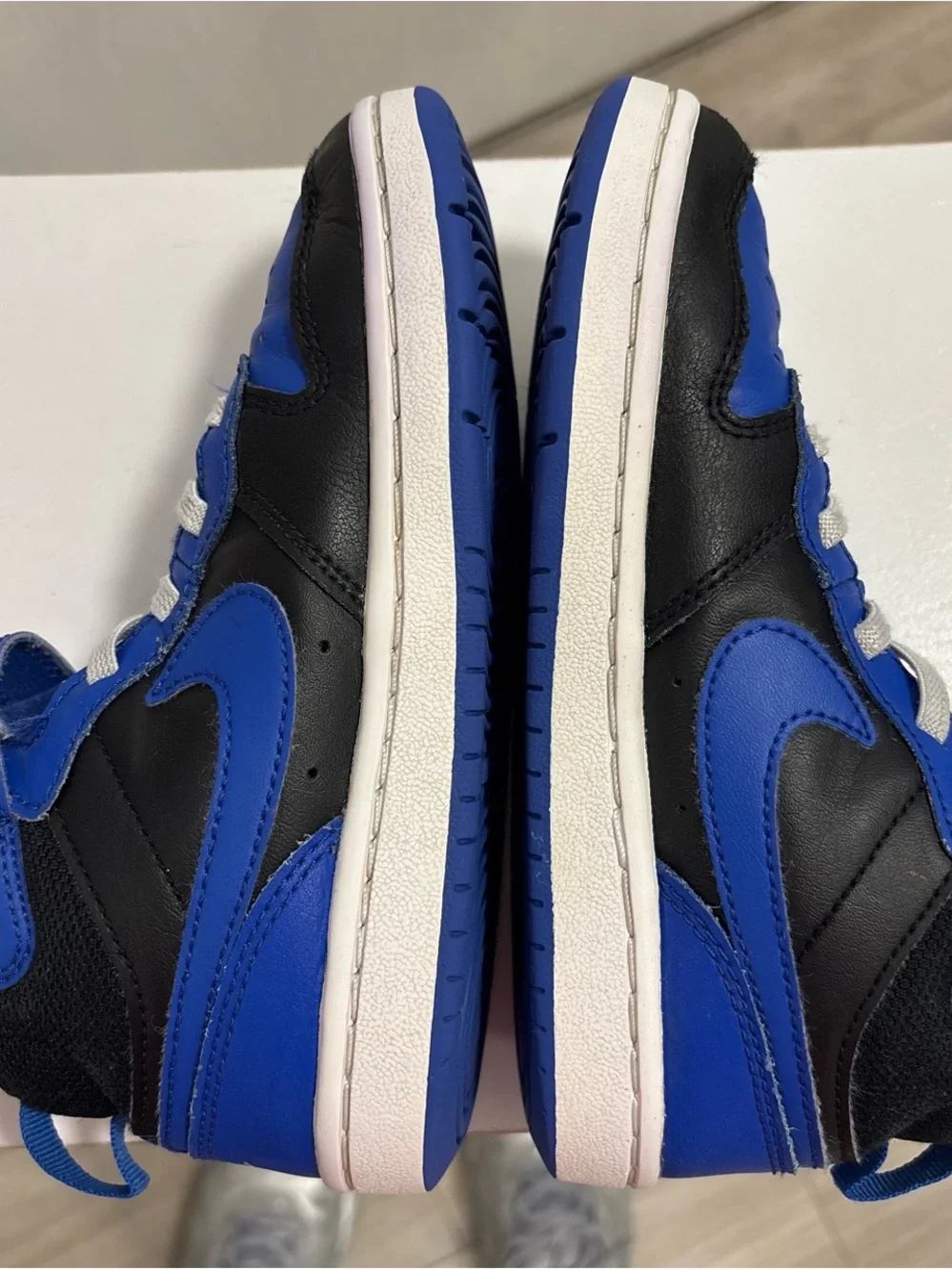 Nike Kids Mid-Top Sneakers in Black and Royal Blue